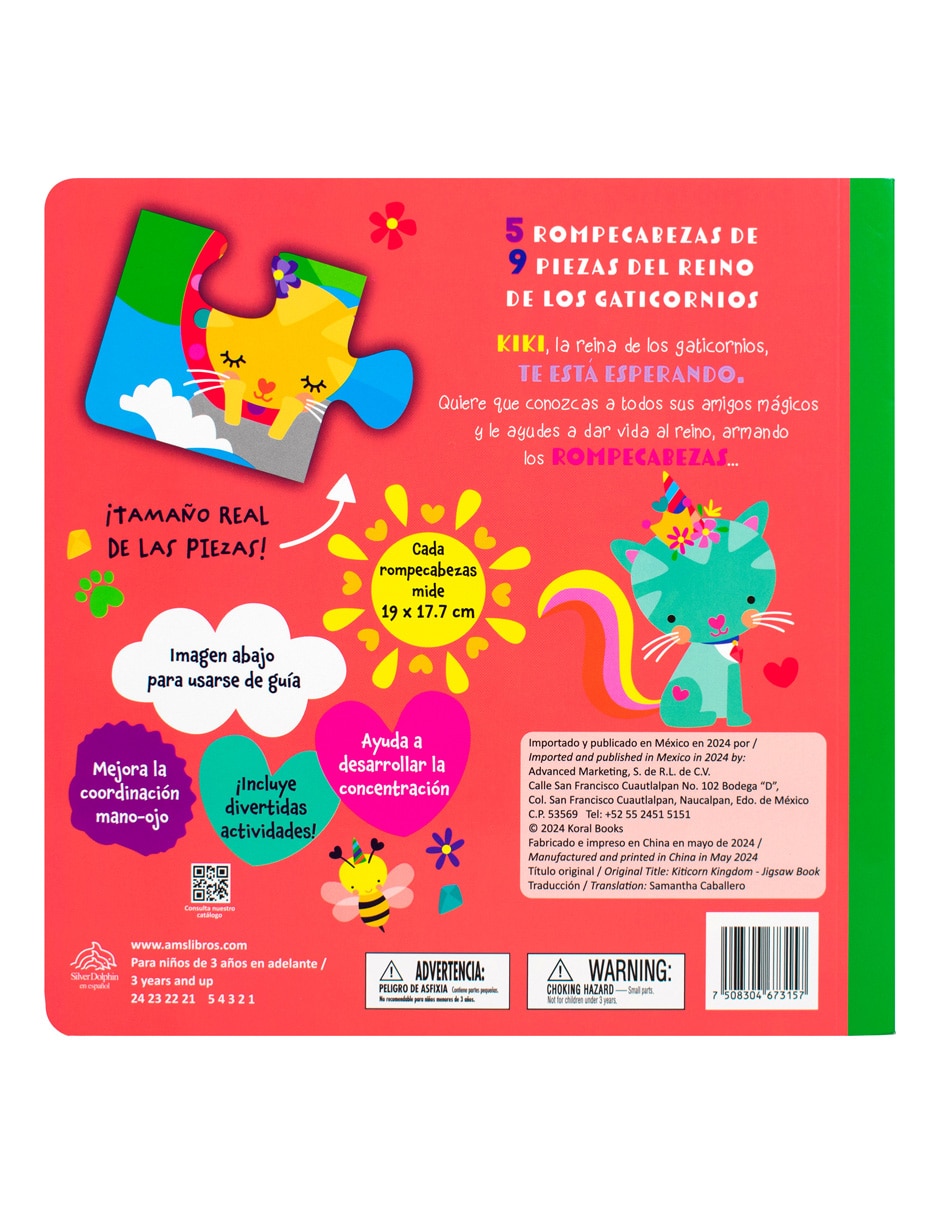 Libro Libro de rompecabezas el reino de los gaticornios de Silver Dolphin 2