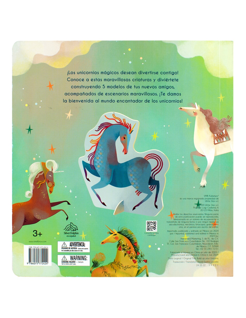 Libro Mi libro para construir: unicornios de Silver Dolphin 2