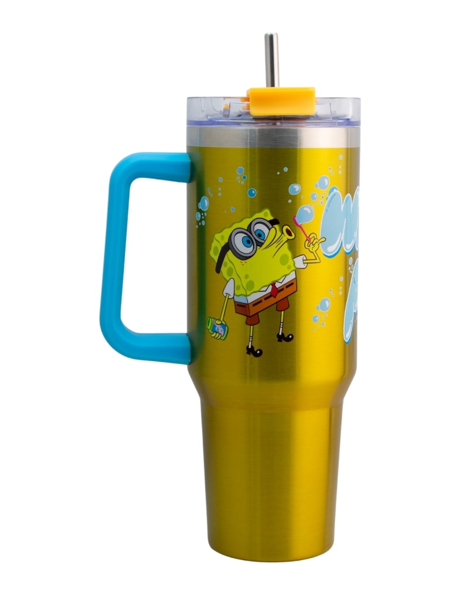 Termo de acero inoxidable Bob Esponja con tapa rosca 2