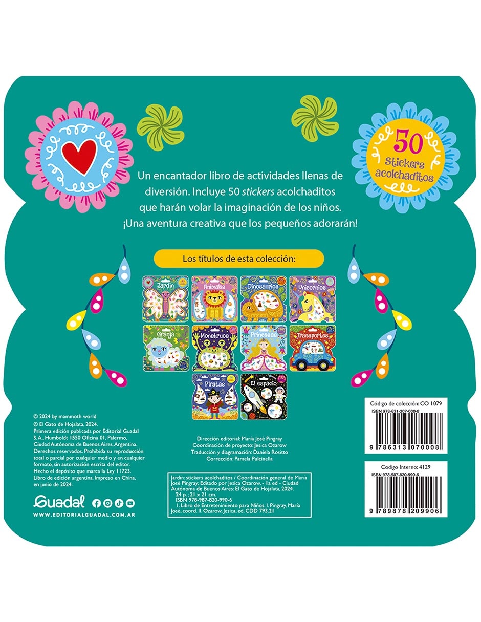 Libro Jardín-Stickers Acolchaditos de El Gato de Hojalata