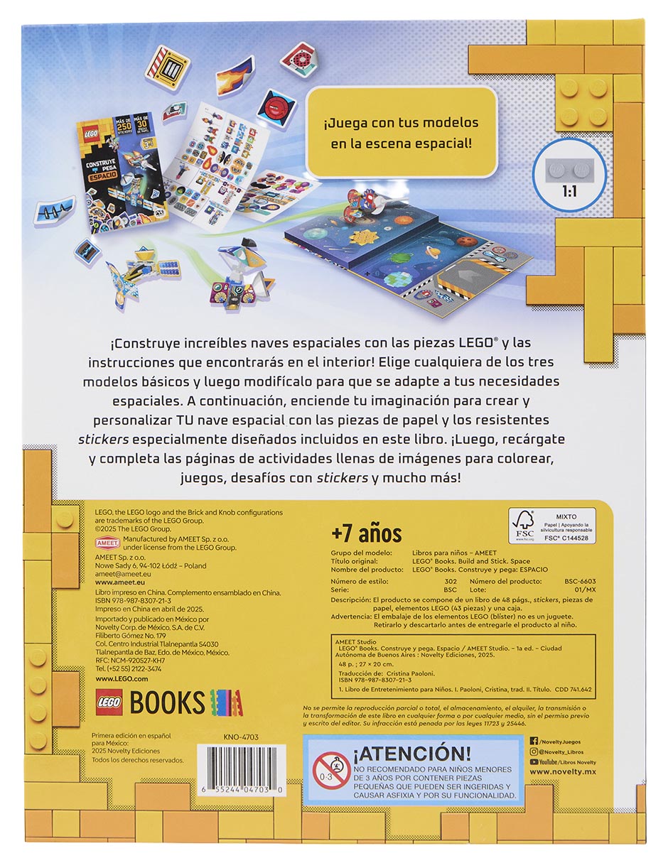 Libro Construye y pega el espacio de Lego 2