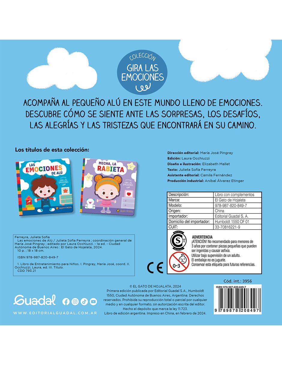 Libro Las Emociones de Alú de Editorial Guadal