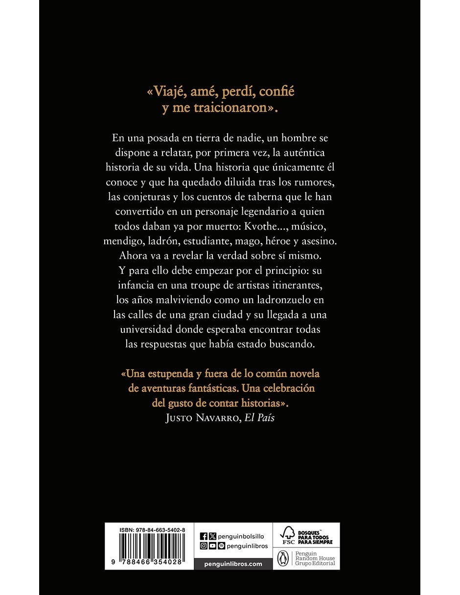 Libro El Nombre del Viento de Patrick Rothfuss
