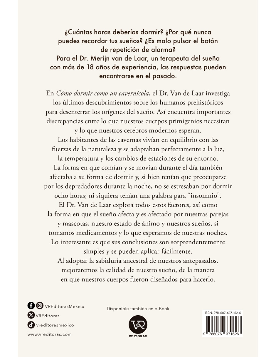Libro Cómo Dormir Como Un Cavernícola de Merijn Vaan De Laar 2