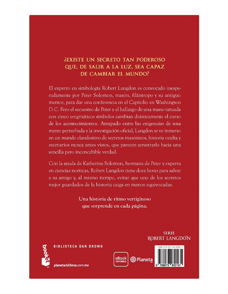 Libro El Símbolo Perdido de Dan Brown 2