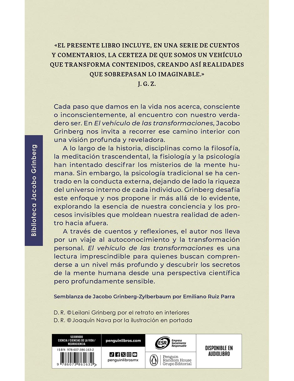 Libro El vehículo De Las Transformaciones de Jacobo Grinberg-Zylberbaum