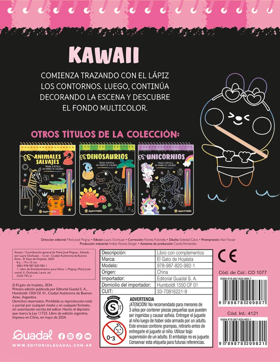 Libro Kawaii-Traza Y Crea de 3