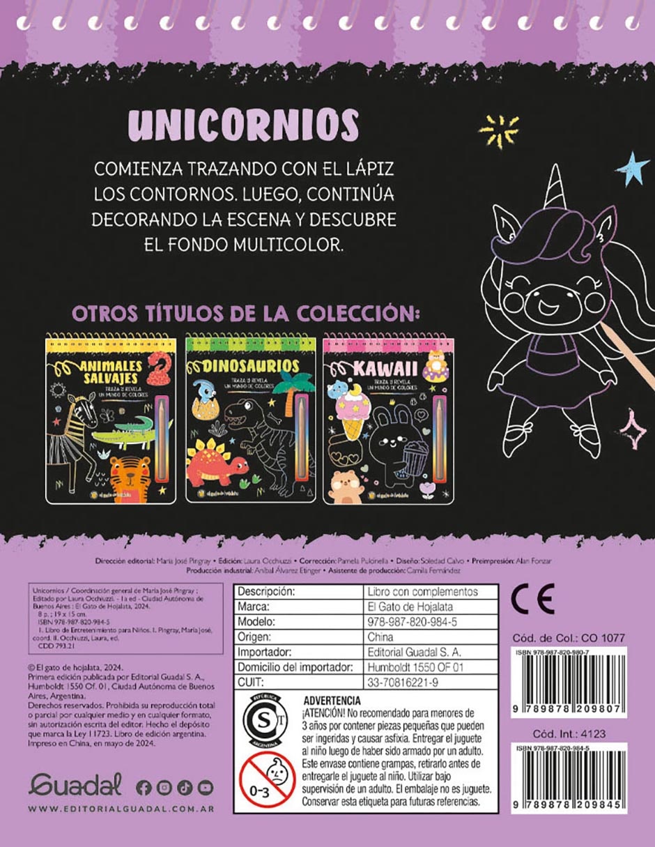 Libro Unicornios-Traza Y Crea de El Gato de Hojalata
