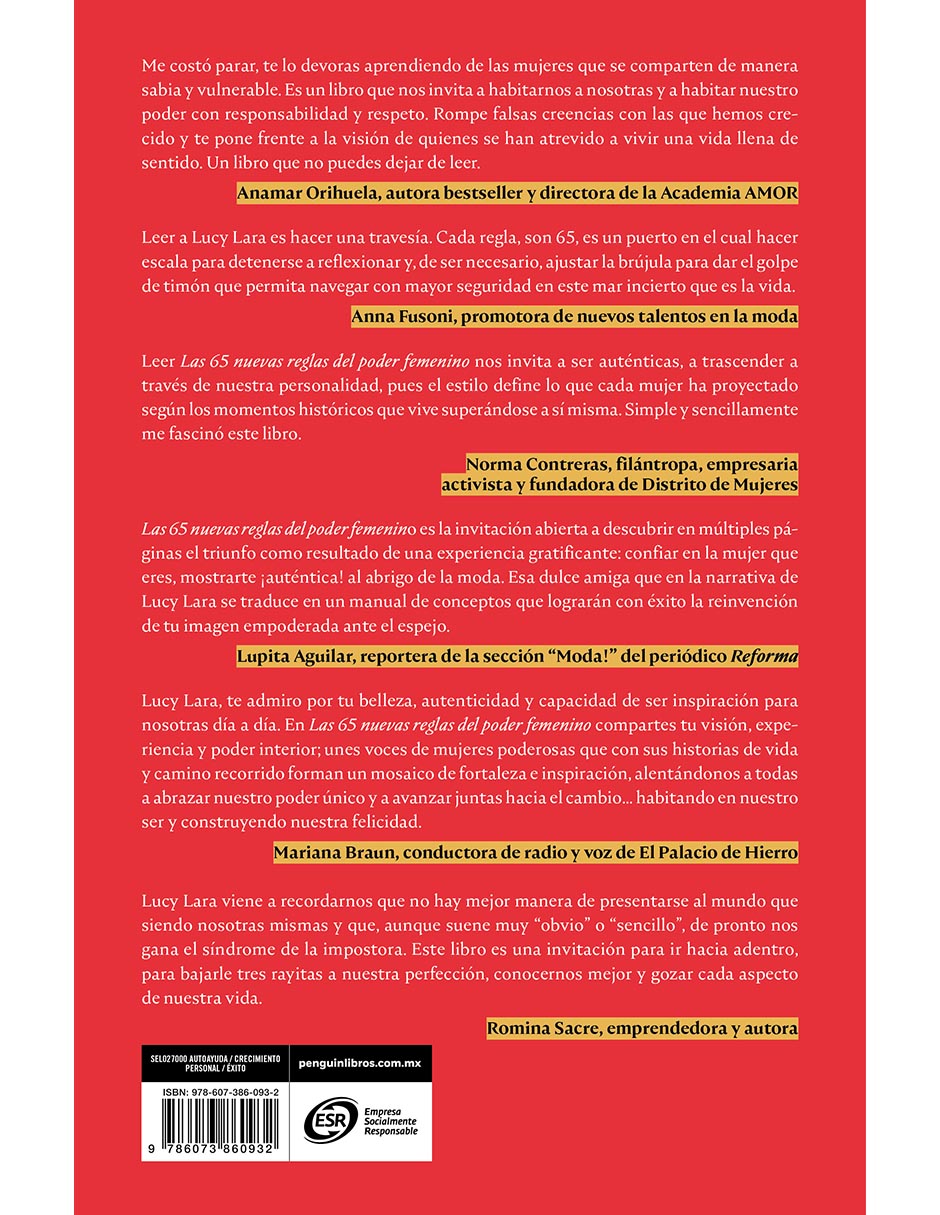 Libro LAS 65 NUEVAS REGLAS DEL PODER FEMENINO de LUCY LARA 3