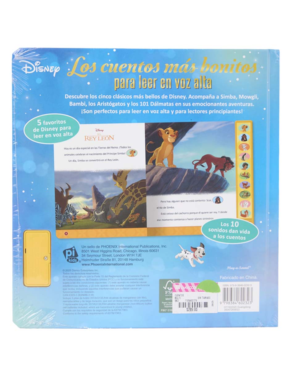Libro Disney Los cuentos más bonitos para leer en voz alta de Pi Kids 2