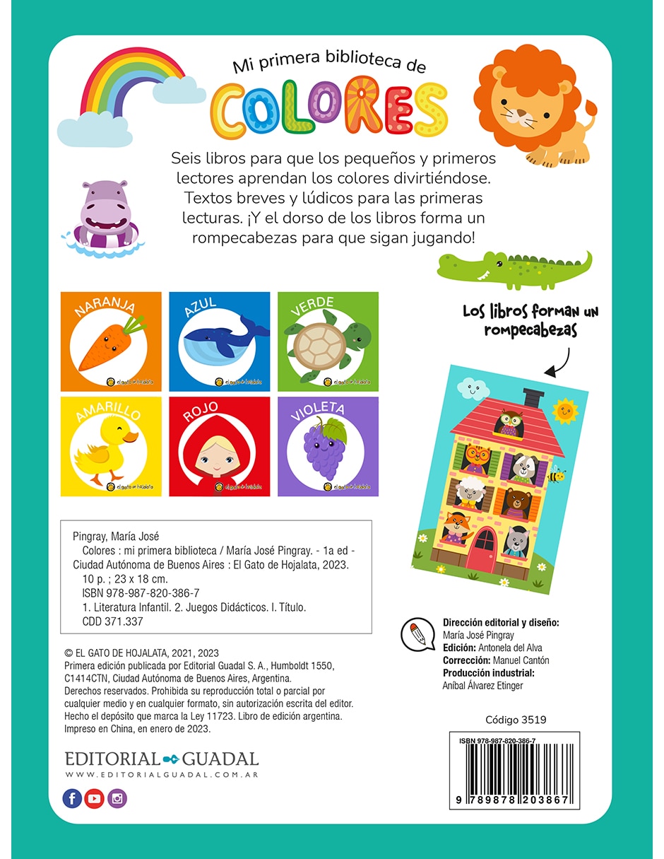 Libro Mi primera biblioteca de: colores de Editorial Guadal
