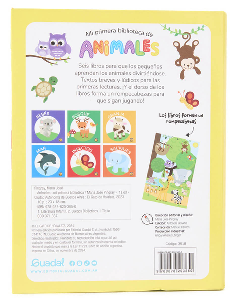 Libro MI PRIMERA BIBLIOTECA DE: ANIMALES de EDITORIAL GUADAL