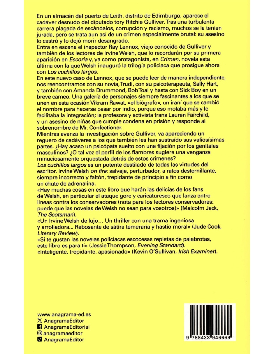 Libro Cuchillos Largos, Los de Irvine Welsh 2