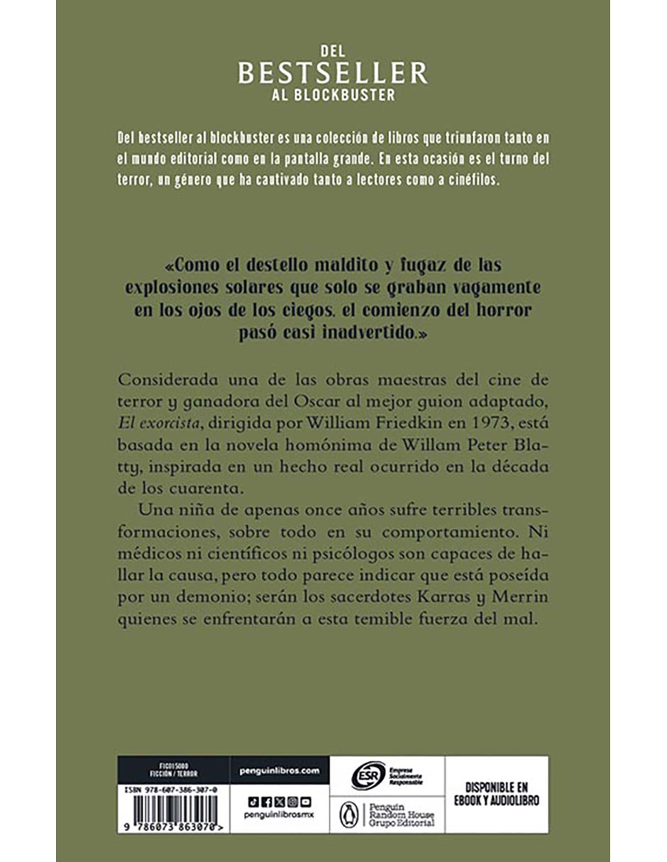 Libro El Exorcista de William Peter Blatty Libro El Exorcista de William Peter Blatty