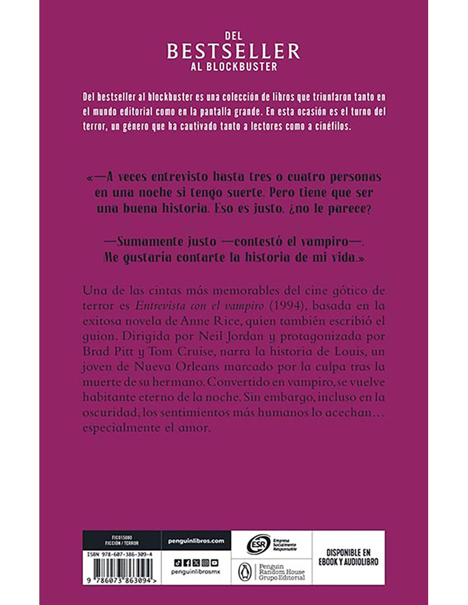 Libro Entrevista Con El Vampiro de Anne Rice
