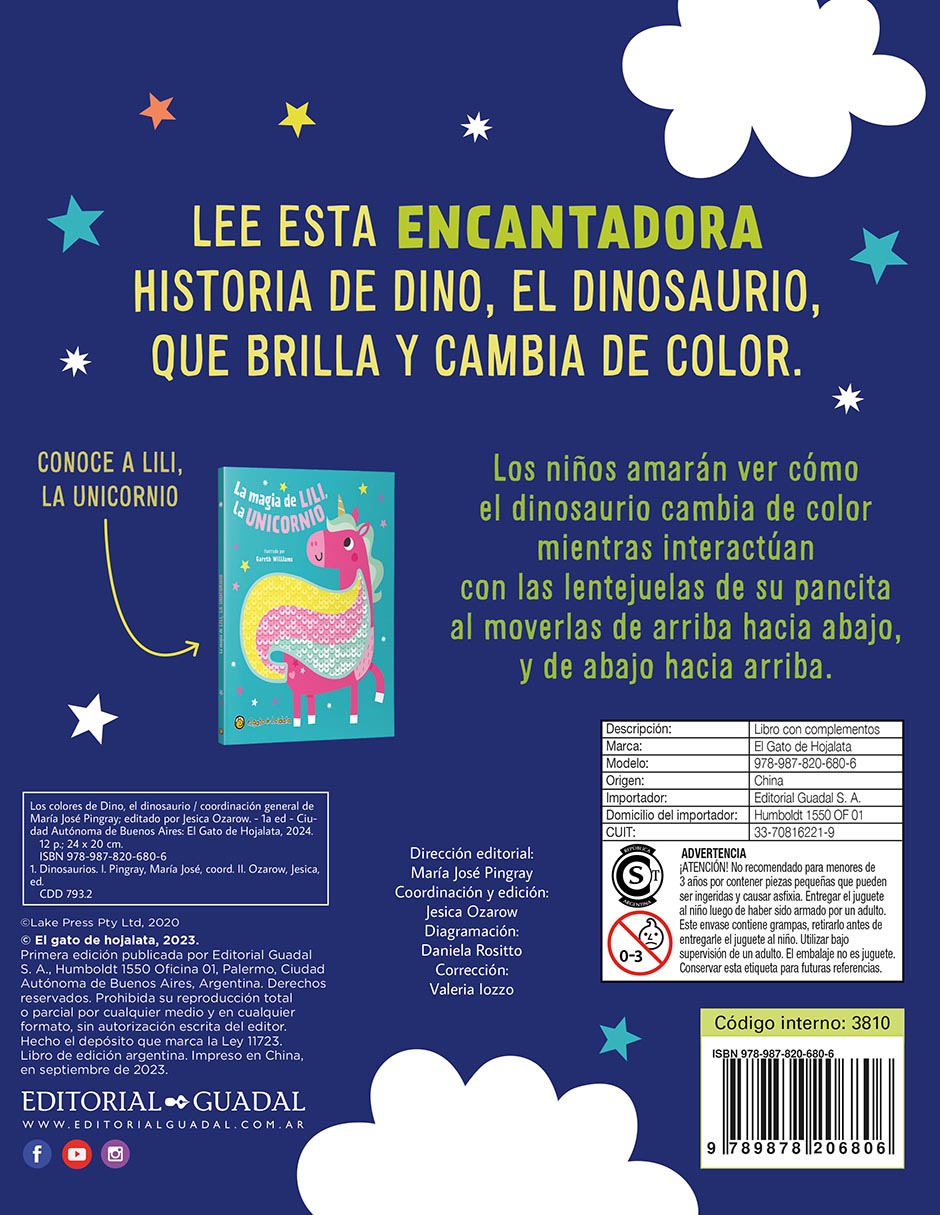 Libro Los Colores De Dino, El Dinosaurio de El Gato de Hojalata