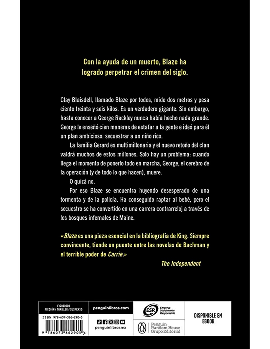 Libro Blaze de Stephen King