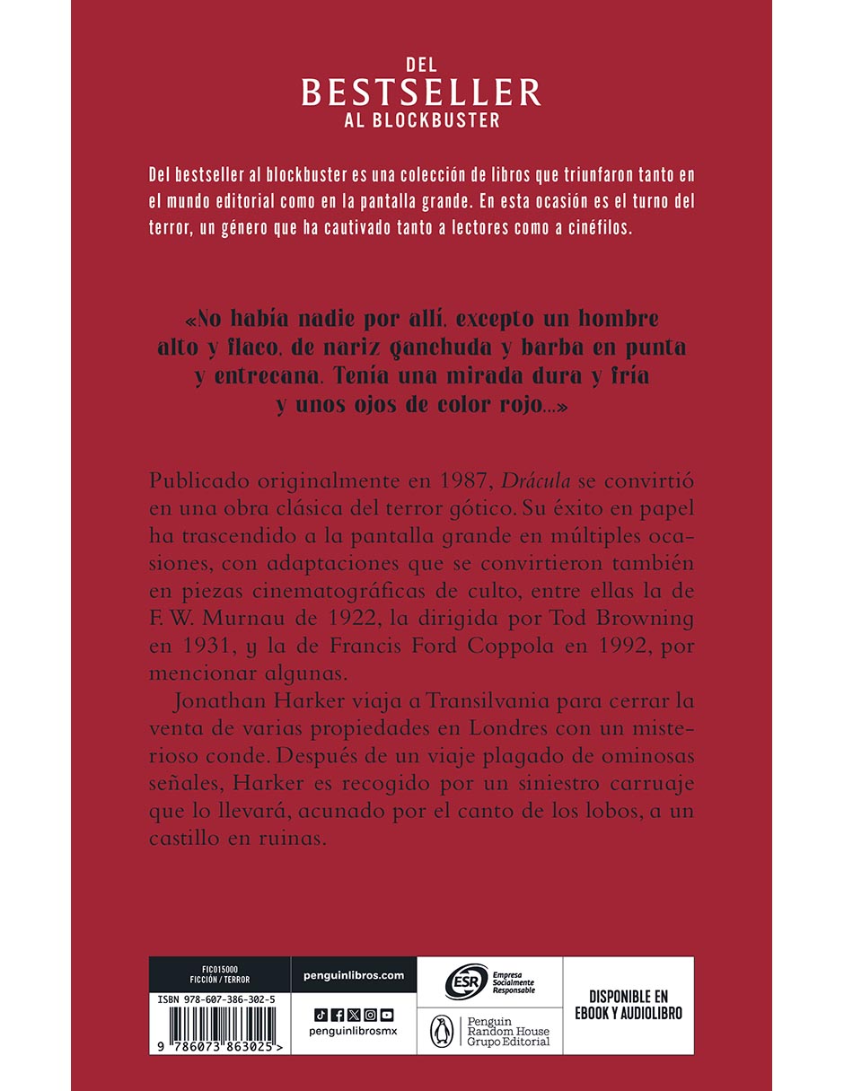 Libro Drácula de Bram Stoker