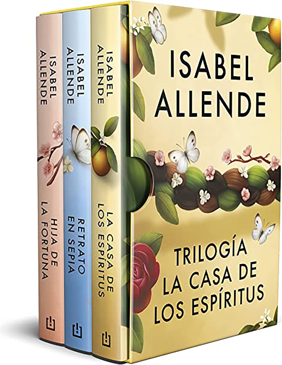 Estuche con libros trilogia Casa de los Espiritus de Isabel Allende