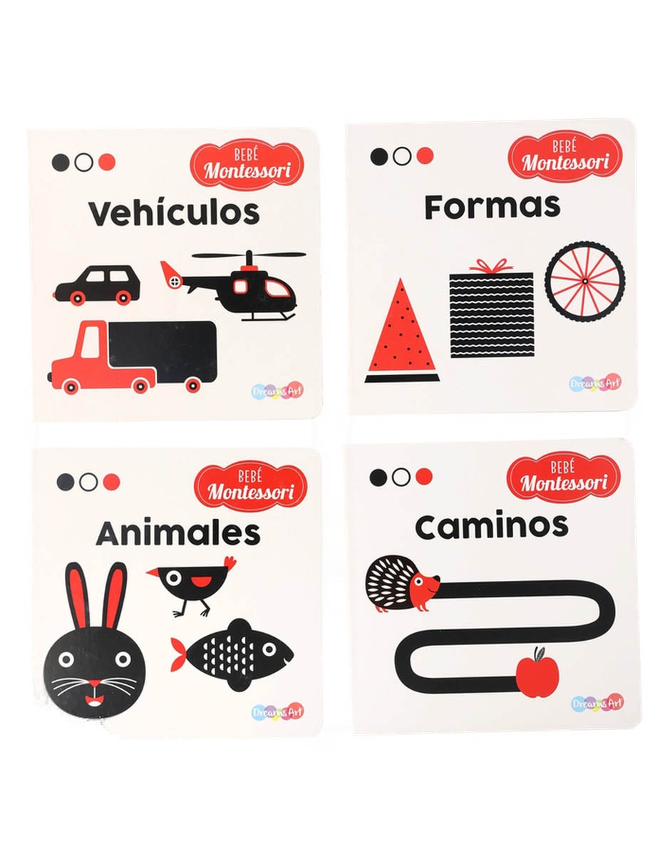 Libro Bebé Montesori Caminos + Forma + Animales +Vehículos de Agnese Baruzzi 2