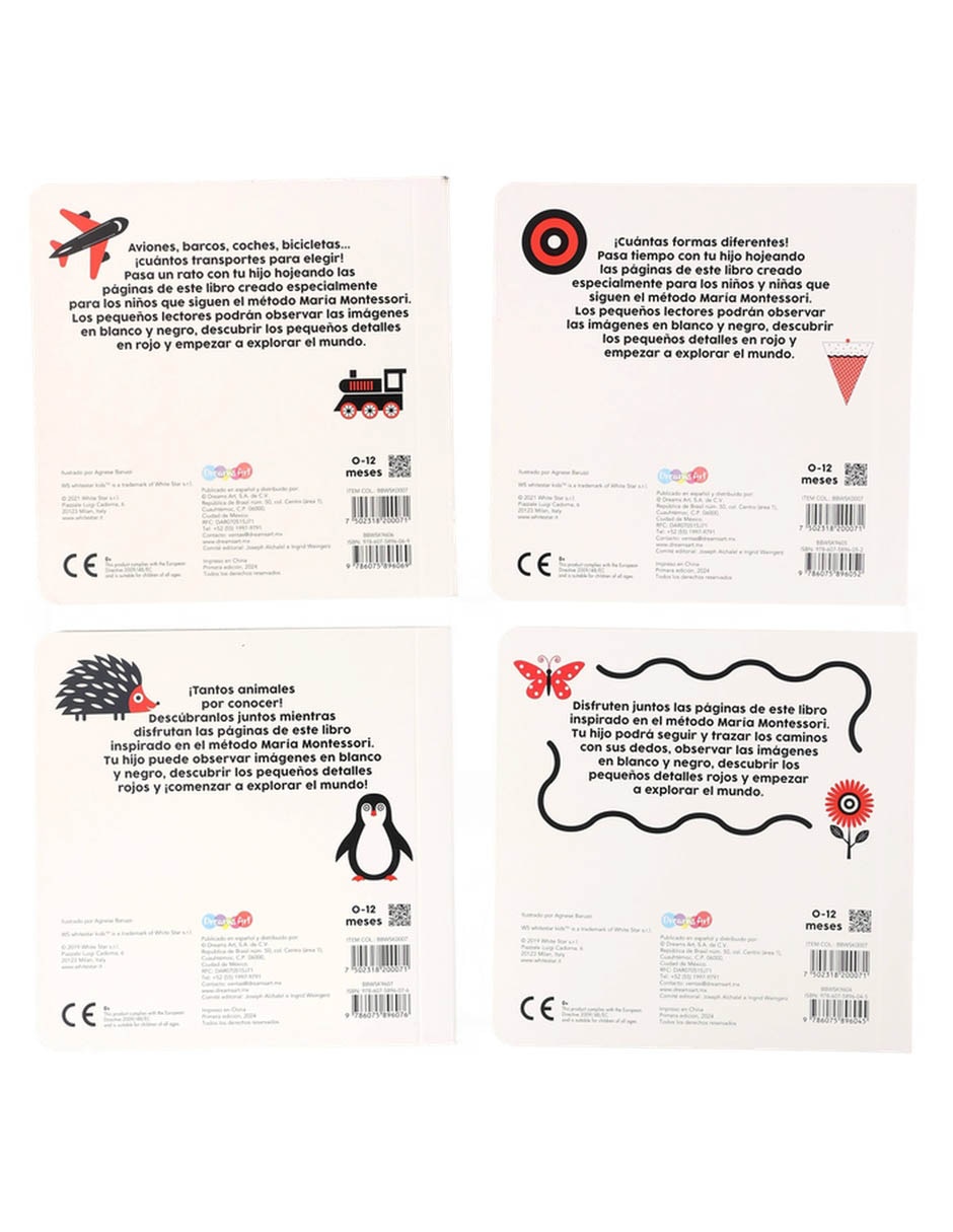 Libro Bebé Montesori Caminos + Forma + Animales +Vehículos de Agnese Baruzzi 3