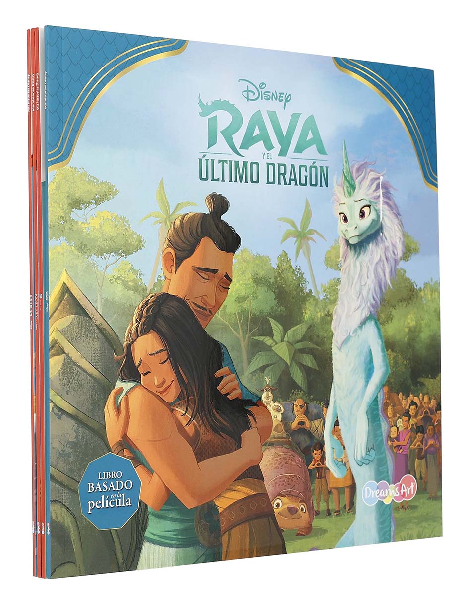 Set 4 libros Raya y el Último Dragón + Red + El Rey León + Lilo & Stitch de 3