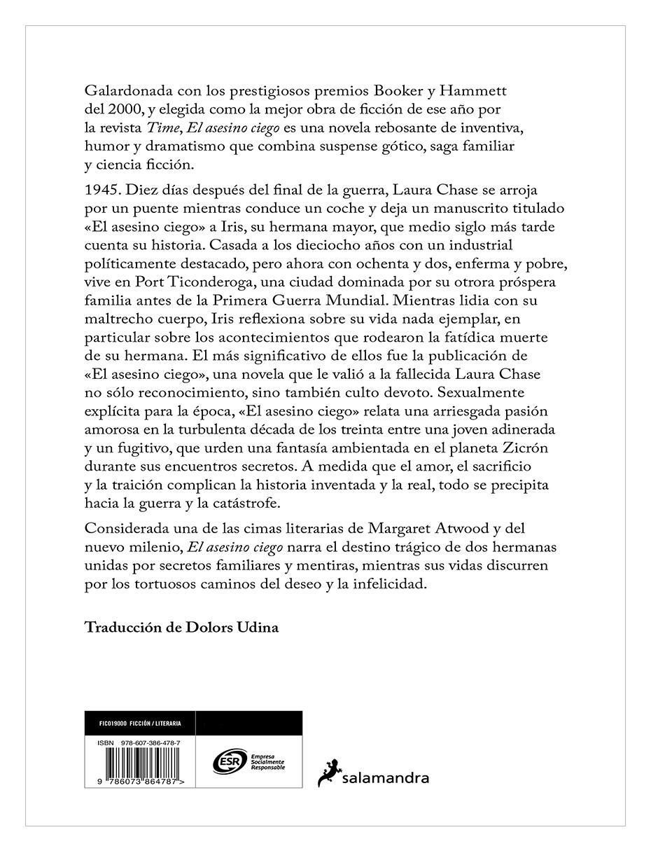 Libro Libro El asesino ciego Autor Margaret Atwood Autor Salamandra de Margaret Atwood 3