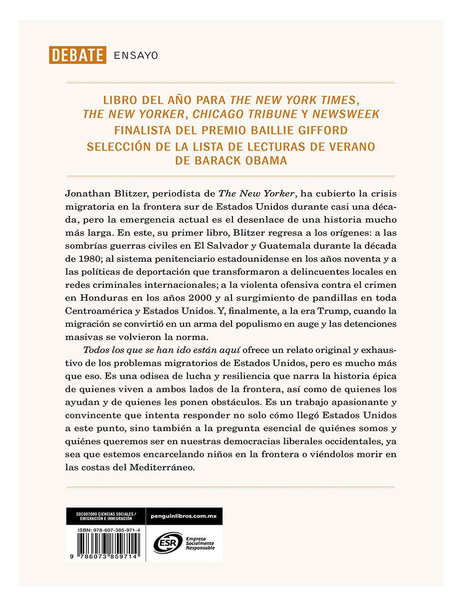 Libro Todos los que se han ido están aquí de Jonathan Blitzer