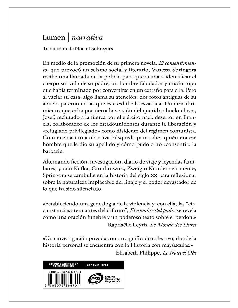 Libro El nombre del padre de Vanessa Springora