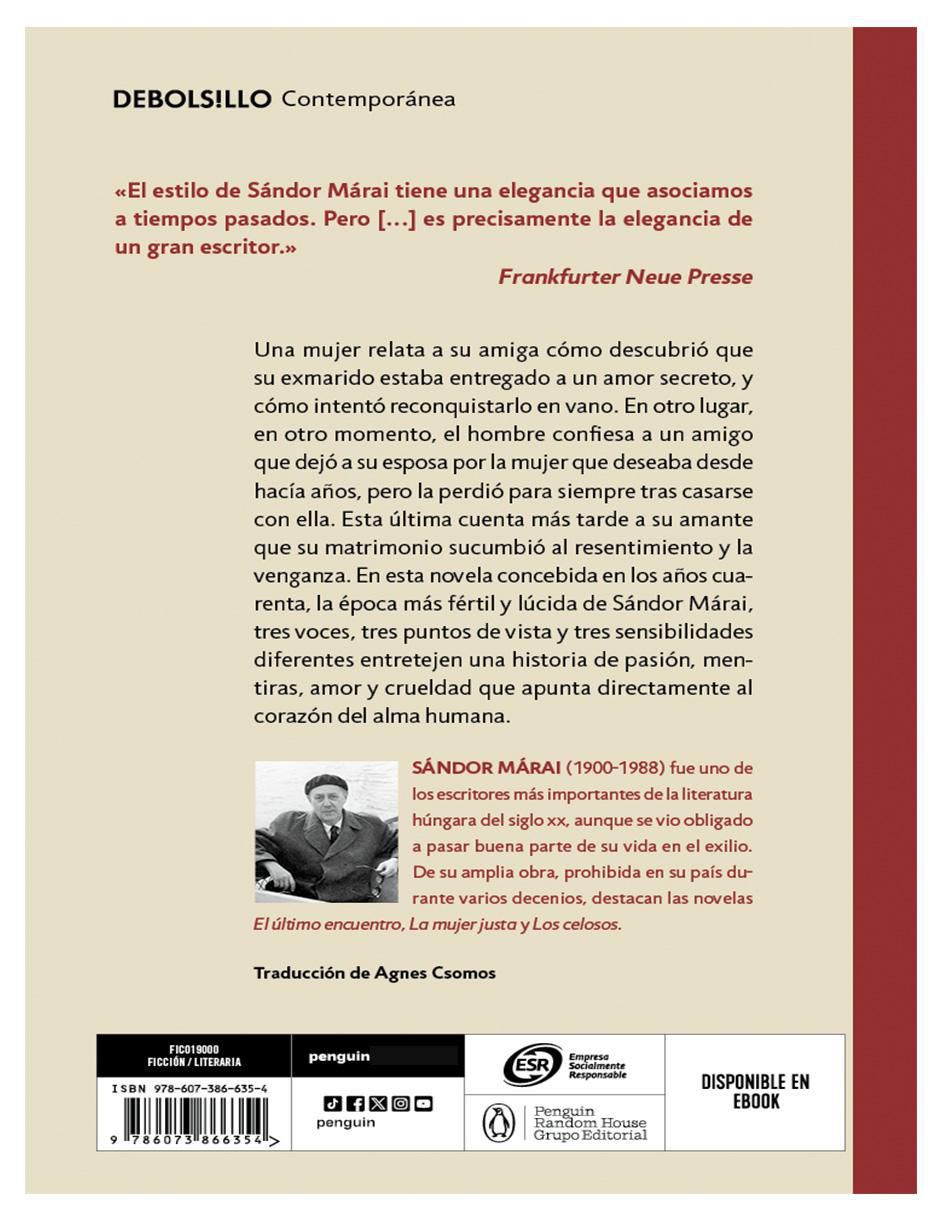 Libro Libro La Mujer Justa de Sándor Márai 3
