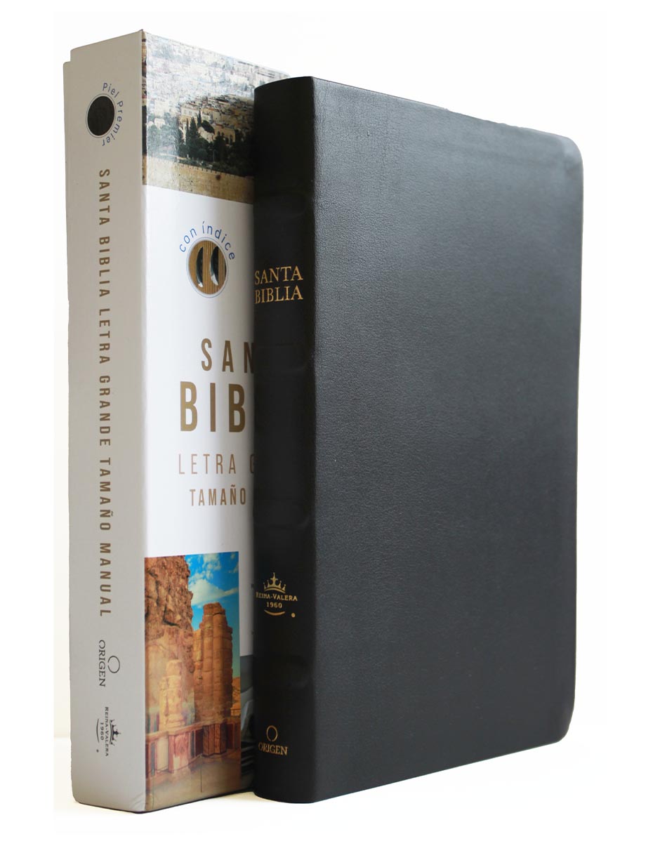 Libro Biblia Reina Valera 1960 letra grande. Piel premier negro, índice, tamaño manual de No aplica Libro Biblia Reina Valera 1960 letra grande. Piel premier negro, índice, tamaño manual de No aplica