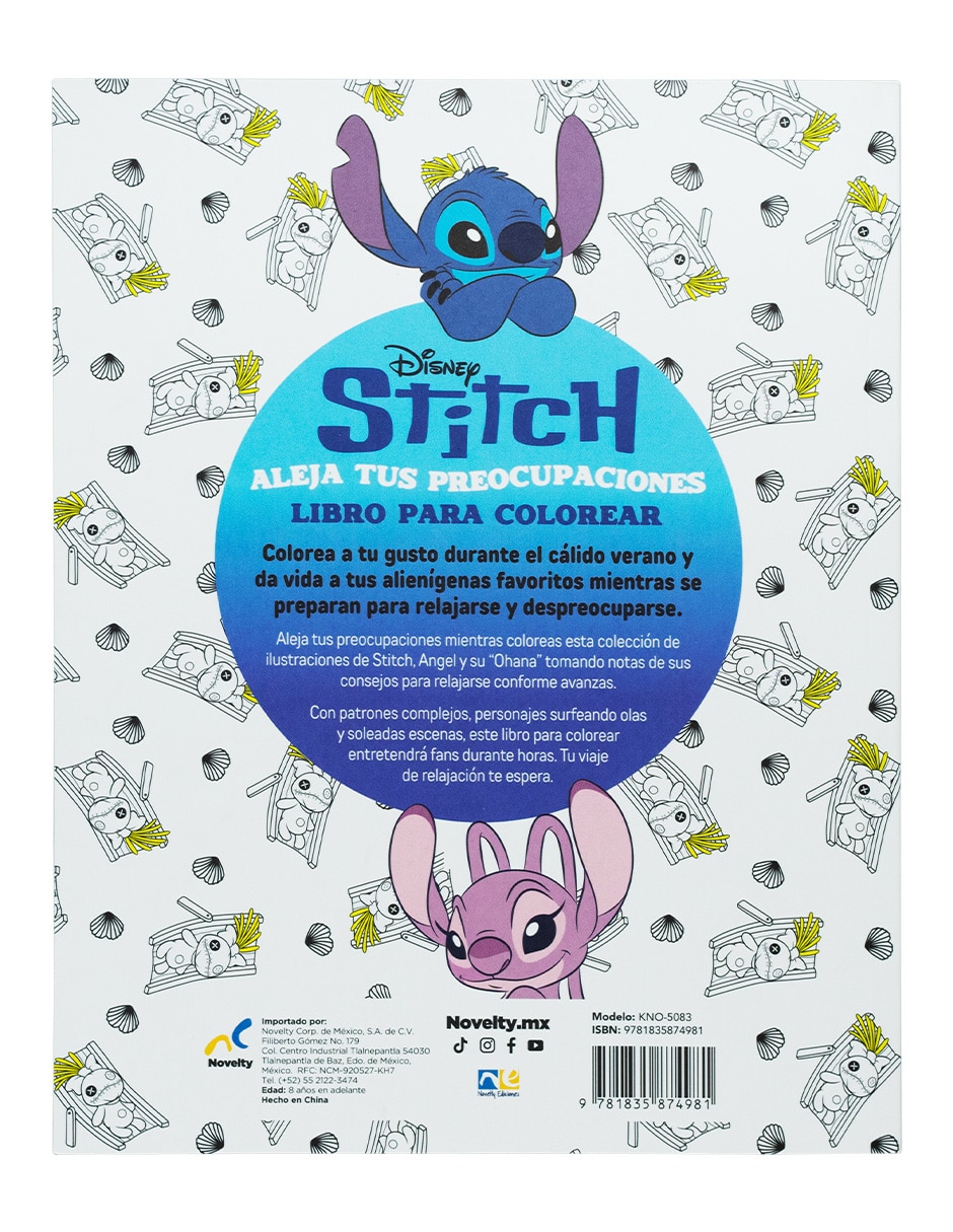 Libro Libro para colorear Disney Stitch Aleja tus preocupaciones de 4