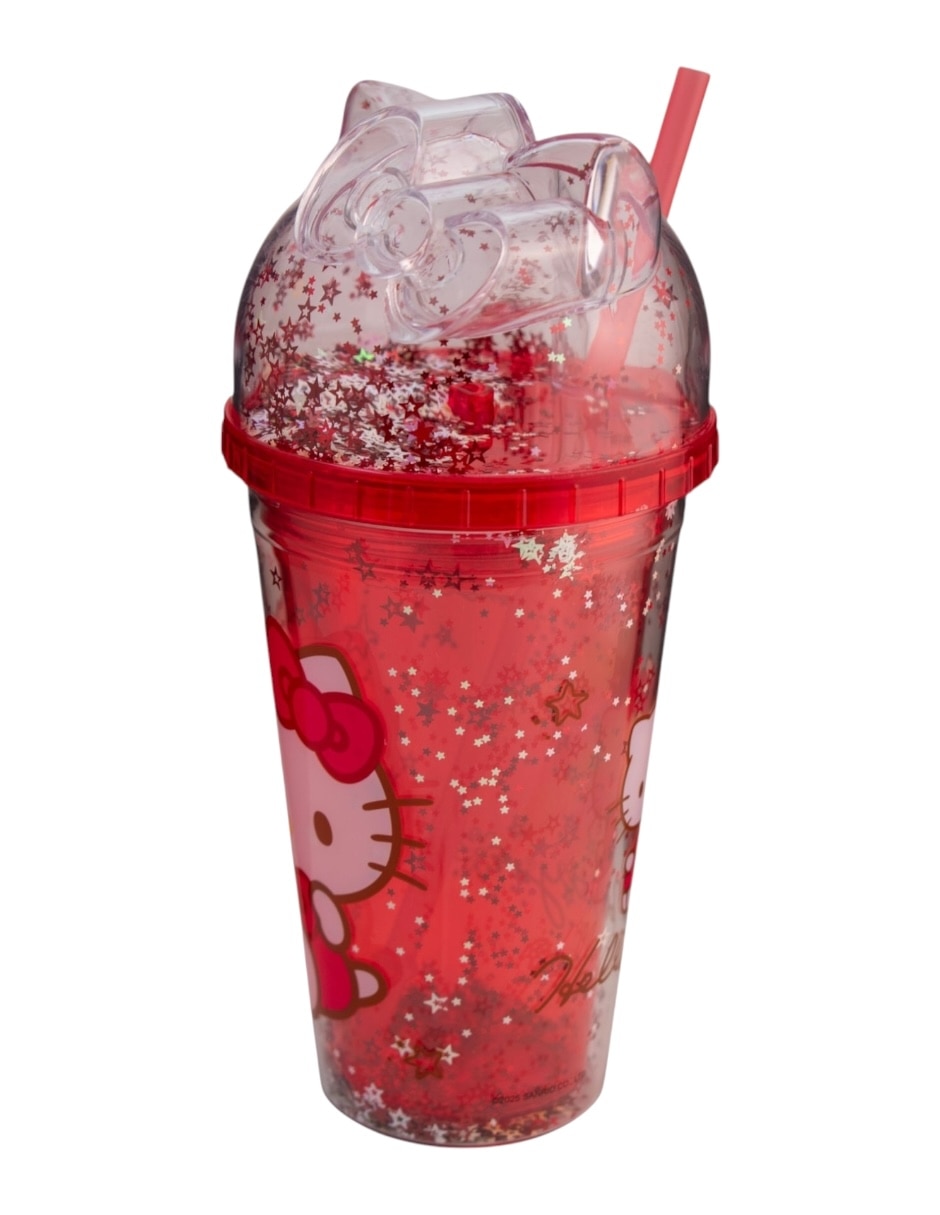 Vaso con tapa y popote Hello Kitty Vaso con tapa y popote Hello Kitty