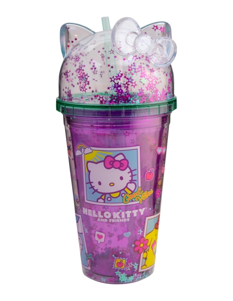 Vaso con tapa y popote Hello Kitty 1