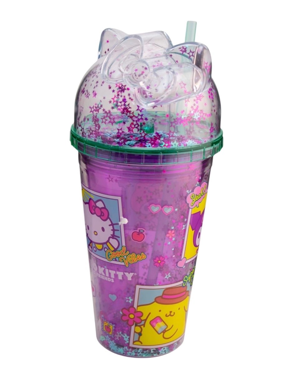Vaso con tapa y popote Hello Kitty 3