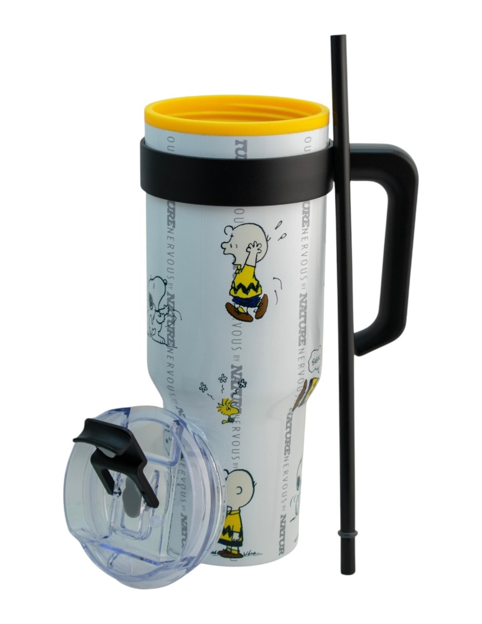 Termo de acero inoxidable Snoopy con tapa rosca Termo de acero inoxidable Snoopy con tapa rosca