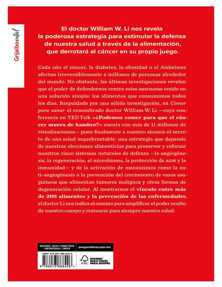 Libro Libro Comer Para Sanar de Dr. William W. Li 2