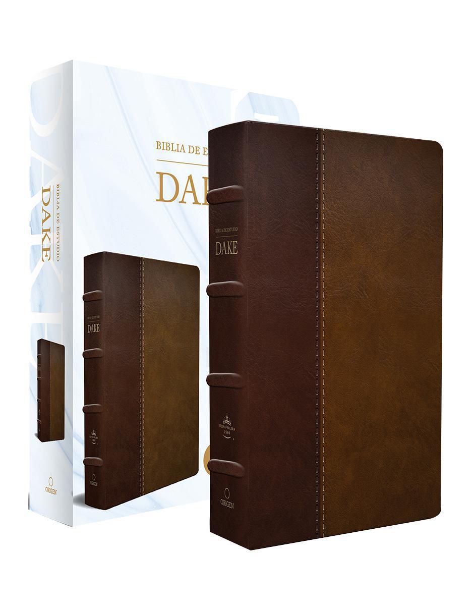 Libro RVR 1960 Biblia de estudio Dake, tamaño grande, piel duotono marrón de Reina Valera Libro RVR 1960 Biblia de estudio Dake, tamaño grande, piel duotono marrón de Reina Valera