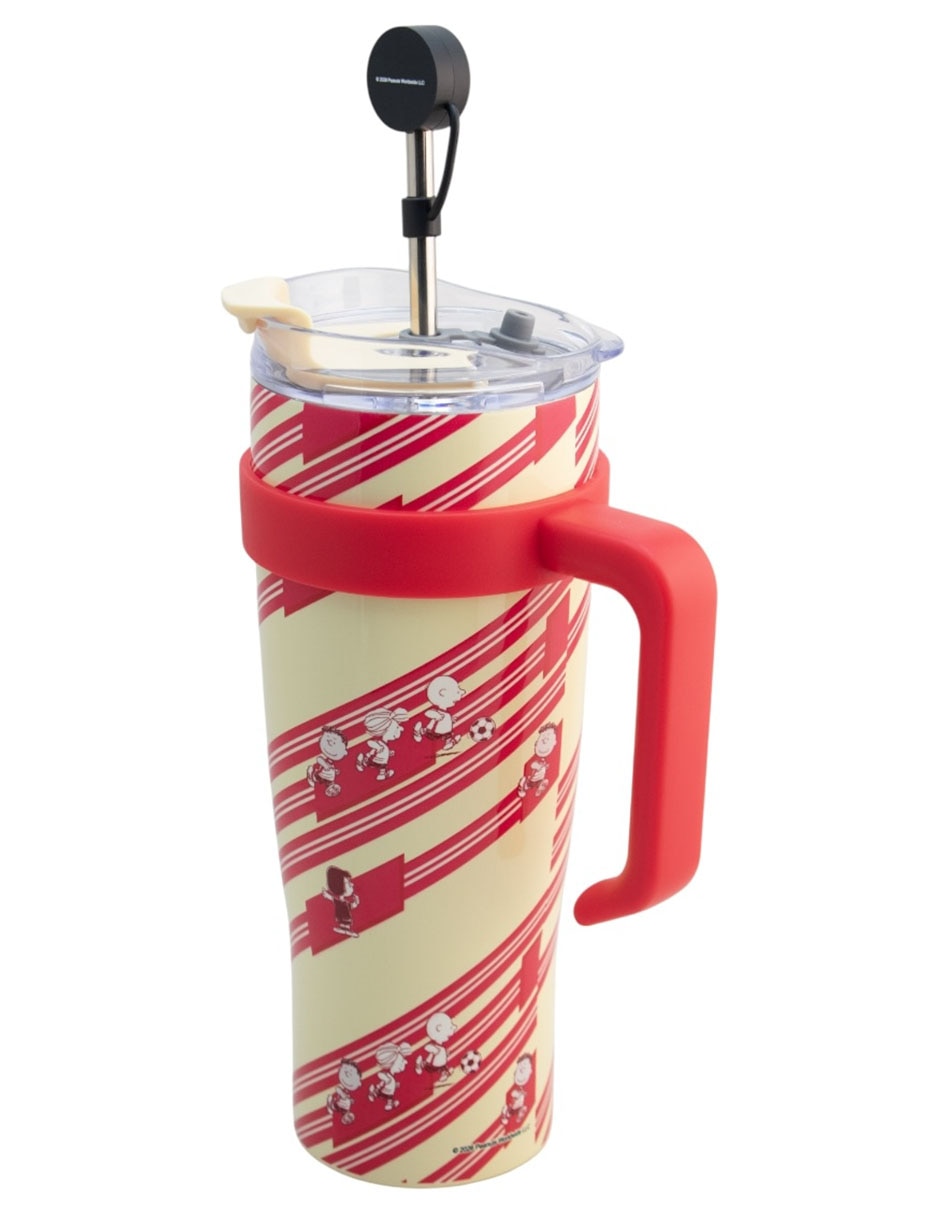 Termo de acero inoxidable Snoopy Mundial con tapa rosca