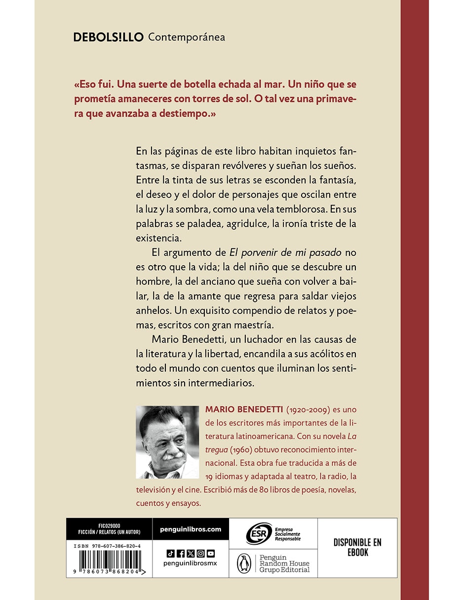Libro El porvenir de mi pasado de Mario Benedetti