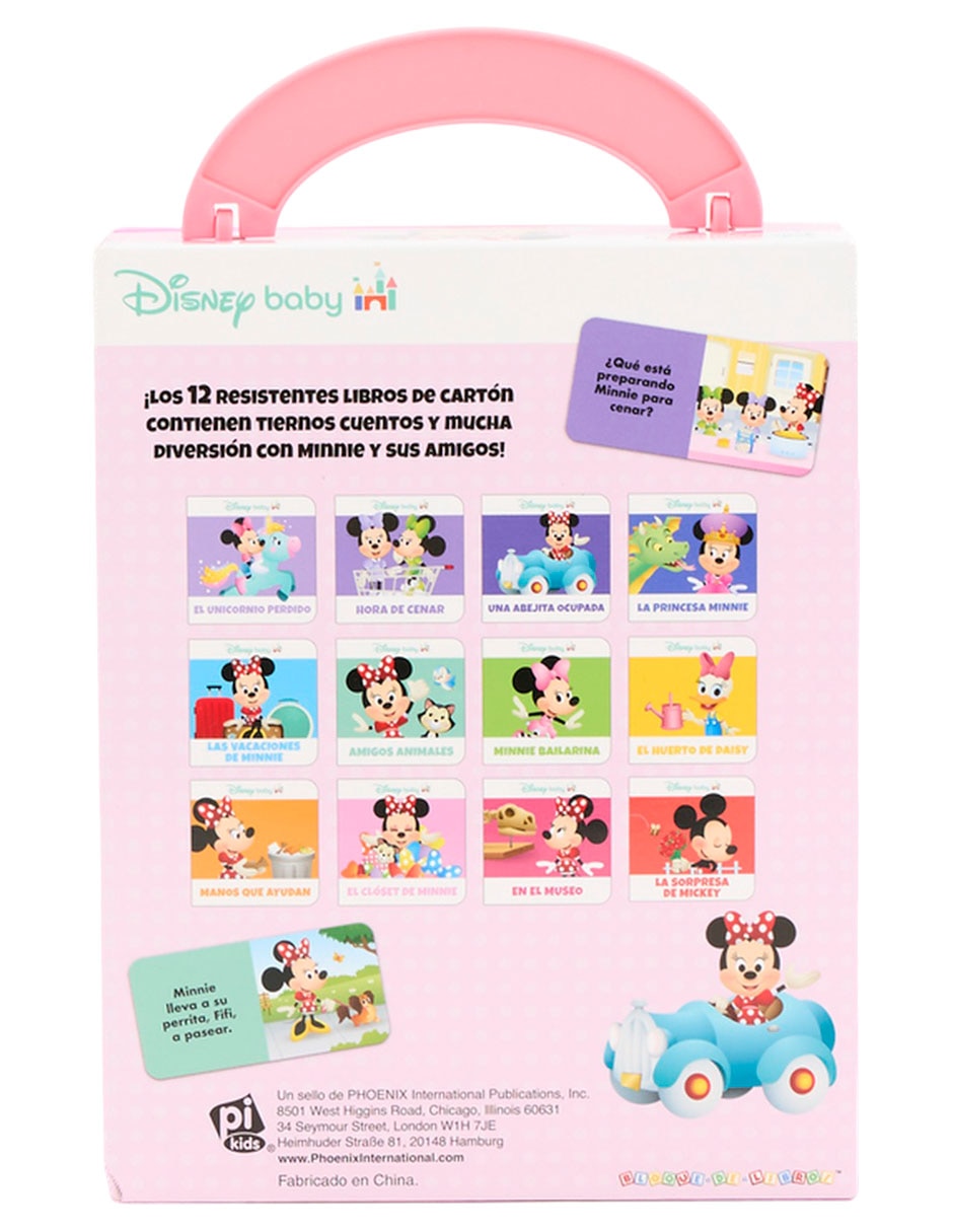 Estuche con libros Mi Primera Biblioteca Disney Baby Minnie y sus amigos de Pi Kids 8