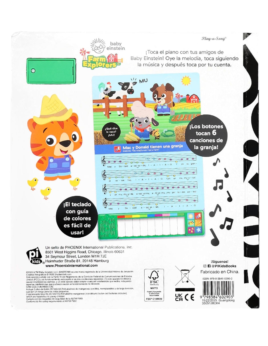 Libro Baby Einstein ¡Puedo tocar canciones de la granja! de Pi Kids