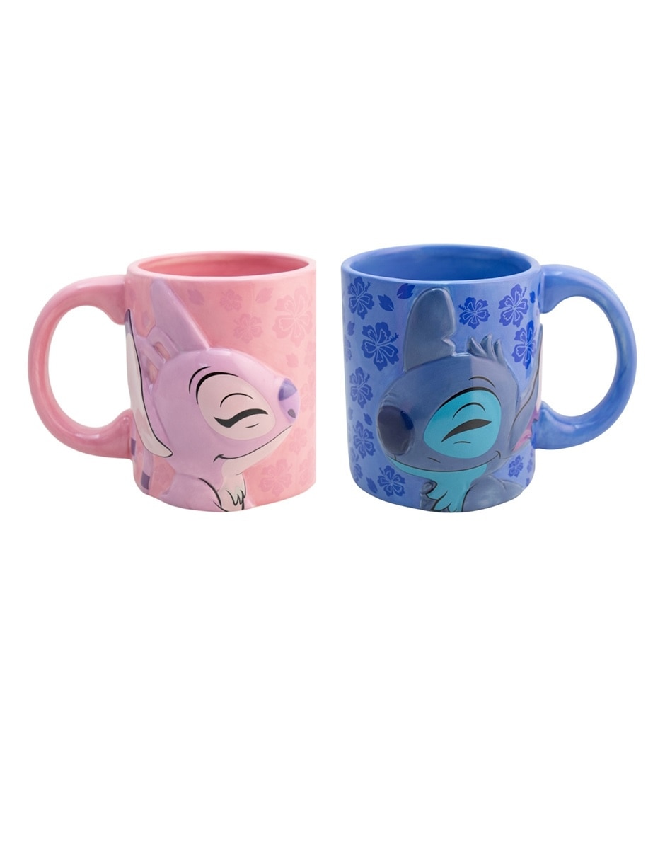Set de tazas de colección disney stitch y ángel