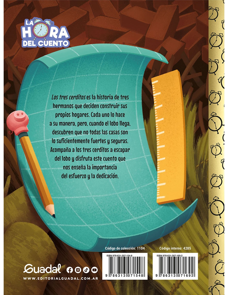 Libro La Hora Del Cuento. Los Tres Cerditos De Editorial Guadal