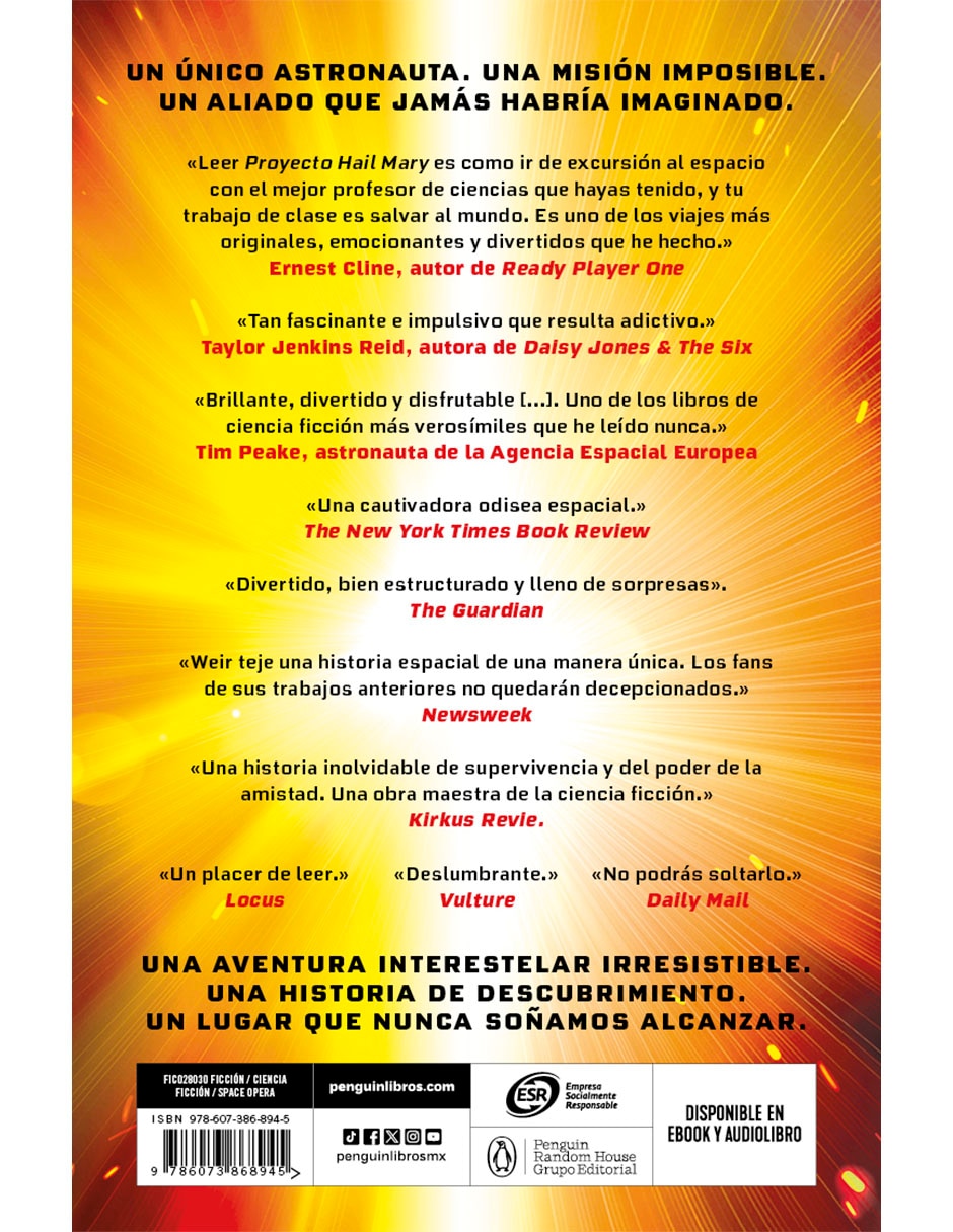 Libro El proyecto Hail Mary de Andy Weir