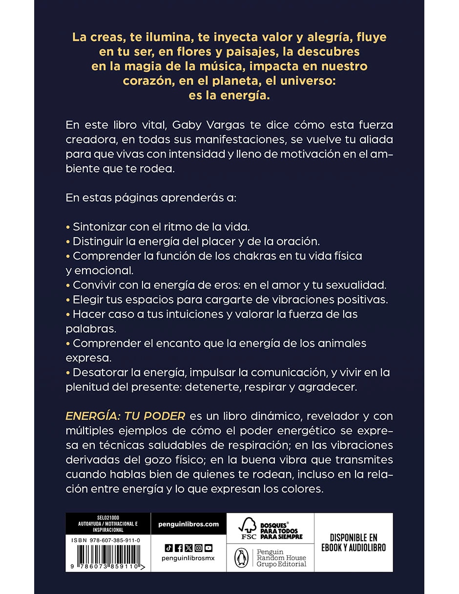 Libro Energía: Tu Poder De Gaby Vargas