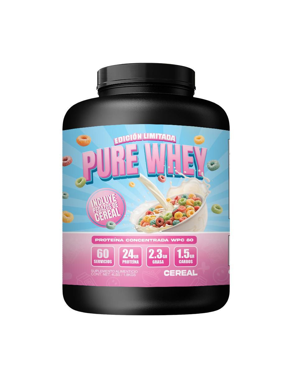 Pure whey cereal 'con' proteína de suero de leche 'sabor' clásico 'de' 1.8 kg Pure whey cereal 'con' proteína de suero de leche 'sabor' clásico 'de' 1.8 kg
