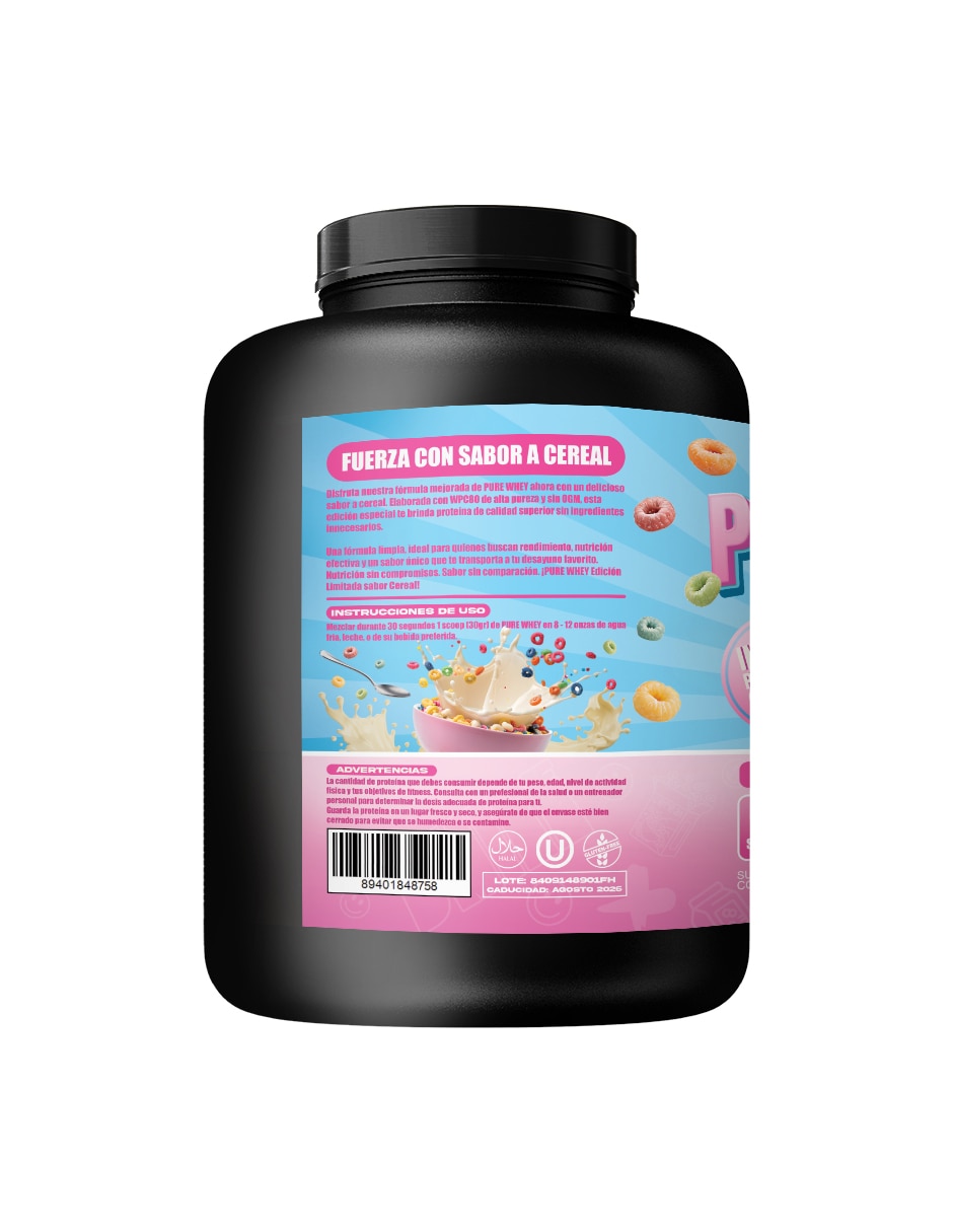 Pure whey cereal "con" proteína de suero de leche "sabor" clásico "de" 1.8 kg 2