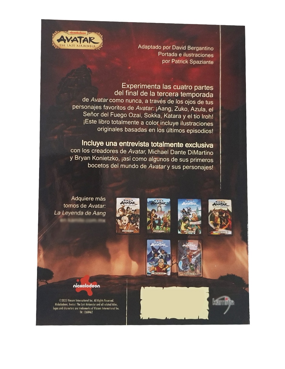 Libro Avatar el cometa de sozin único de David Bergantino