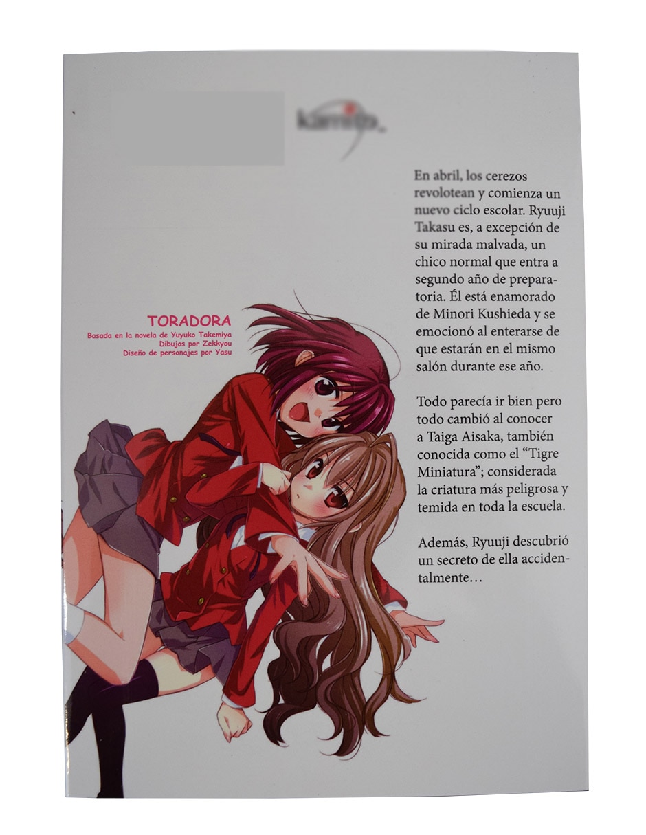Libro Toradora 1 de Yuyuko Takemiya